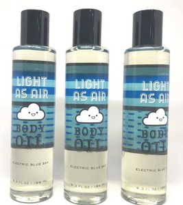 Details About 3 Bath Body Works Light As Air Body Oil Electric Blue Sky