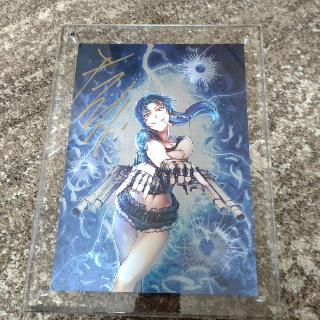 Black Lagoon Revy Metallic Art Autographed Reproduction Character
