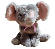 Baby Gund Lovey Security Plush Elephant Gray Pink Stuffed Animal Approx 18" HTF