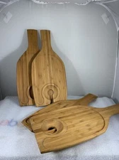 True Bamboo Appetizer Buffet Plate, Natural Food Safe Bamboo, Wine Glass Tray