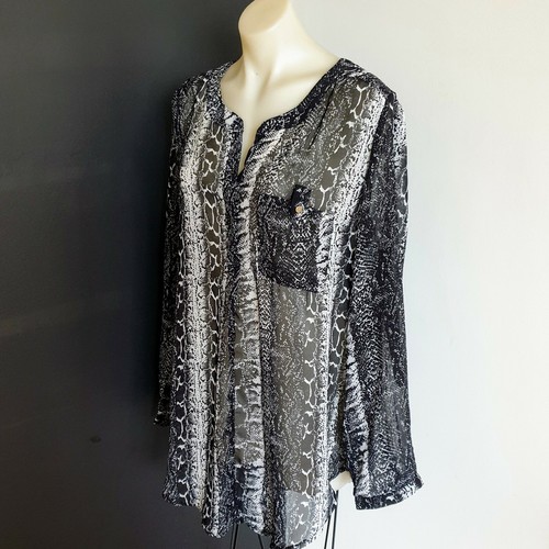 Women's size 16 'NEW COVER' Gorgeous snakeprint long sleeve tunic/beach cover - Picture 3 of 6