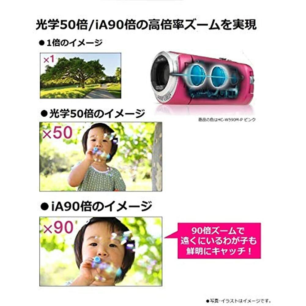USED Panasonic HC-W590M-T HD Video Camera 64GB Wipe Taking High Coupled 90x  Zoo
