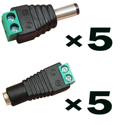 5.5mm x 2.1mm Power Connector Plug Adapter Connector for CCTV Camera LED Strip - Picture 14 of 34