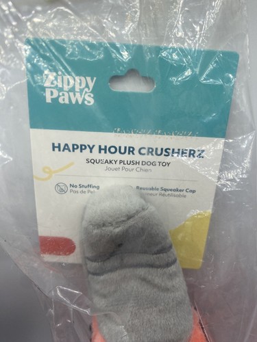Zippy Paws Happy Hour Crusherz Drink Themed Crunchy Squeaky Plush Dog Toy New - Picture 4 of 4