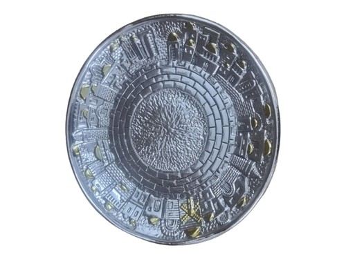 Kiddush Cup Wine Hoshen Goblet Silver Plated Plate Jerusalem Breastplate Stone - Picture 3 of 13