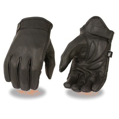 Milwaukee 7510 Leather Motorcycle Riding Glove w/Stretch,Gel Palm &Shorter Wrist