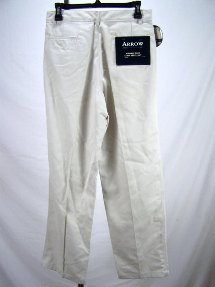 Pantalones Arrow Niños Jóvenes Talla 18 29x30 Tostado Caqui 4 Bolsillos Plisado Repelente de Manchas Foto 4 de 4
