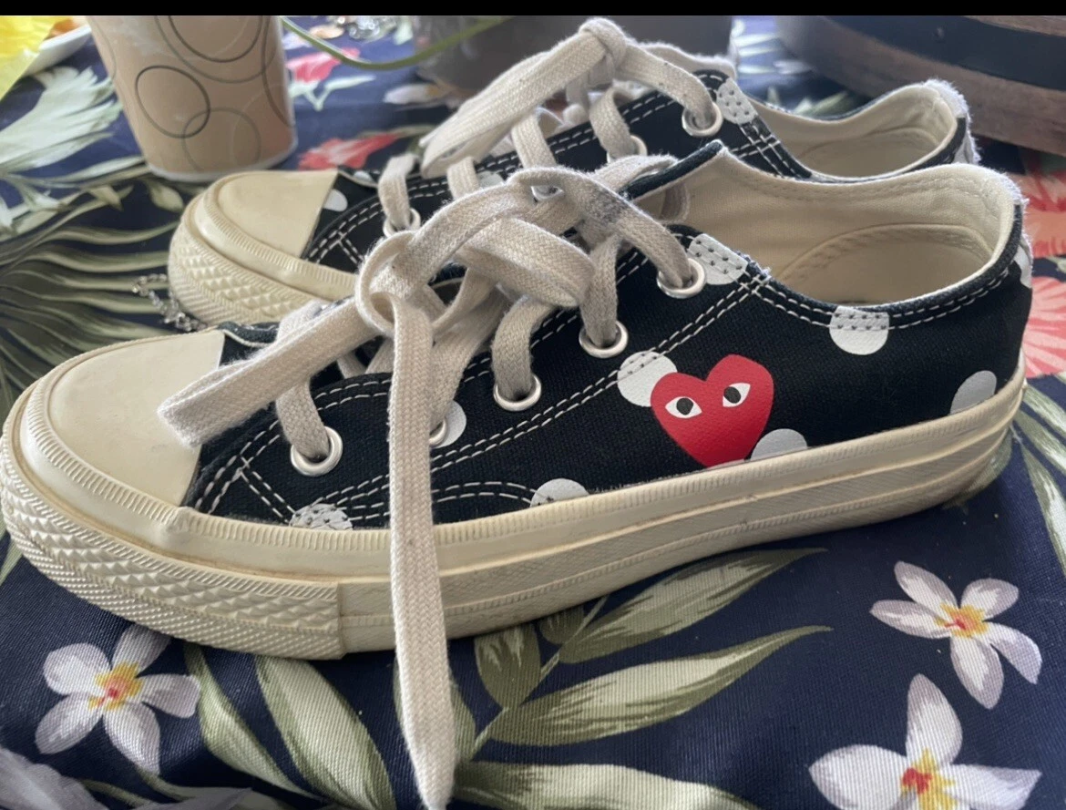 Converse x Play Comme Des Garcons CDG Shoes Size 3.5 Womens 5.5 | eBay