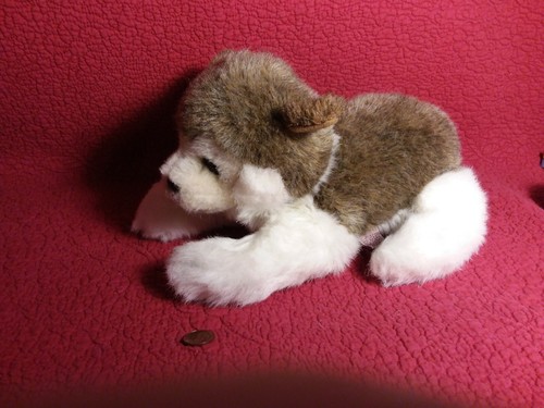 10" / 13" with tail Avanti Jockline 1993 WOLF HUSKY DOG PUP plush stuffed animal - Picture 2 of 7