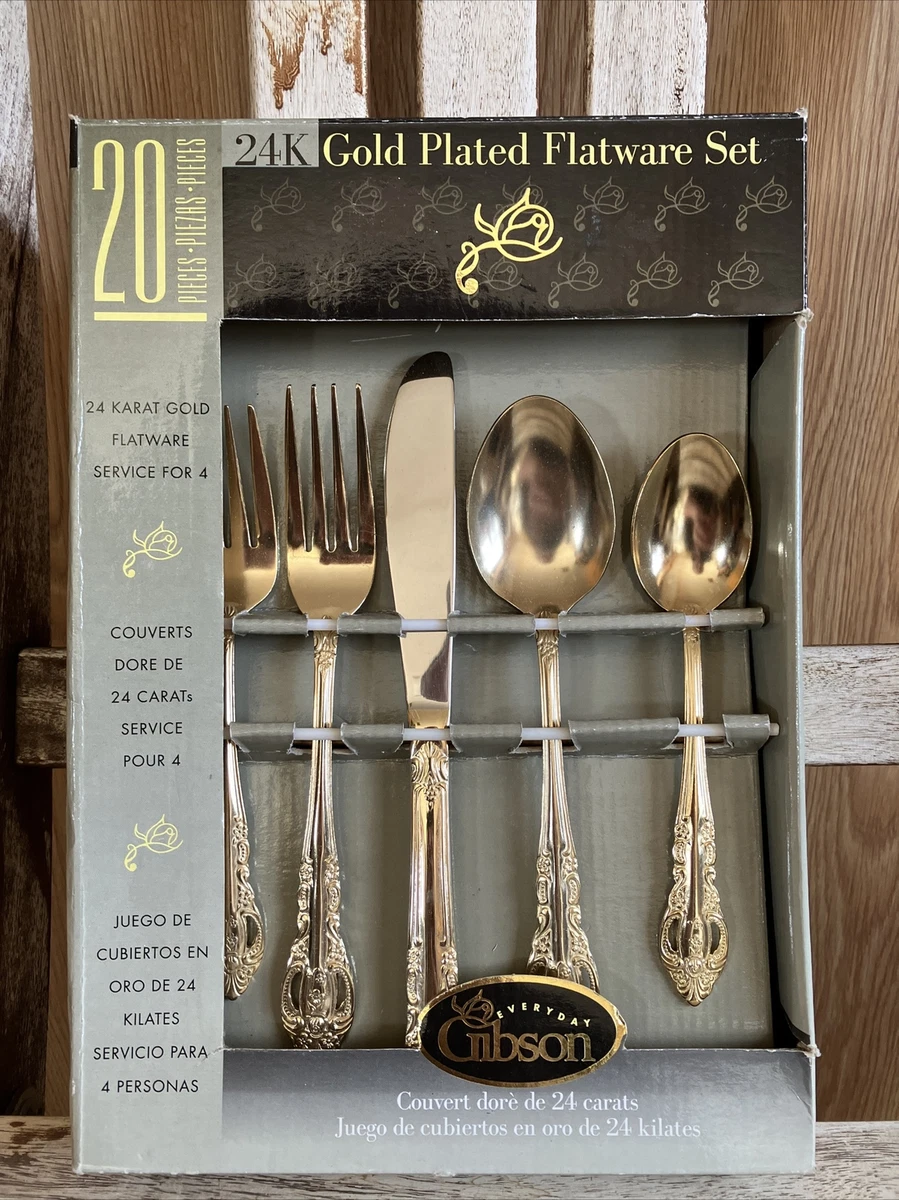 Gold Premium Plastic Cutlery Set 24ct