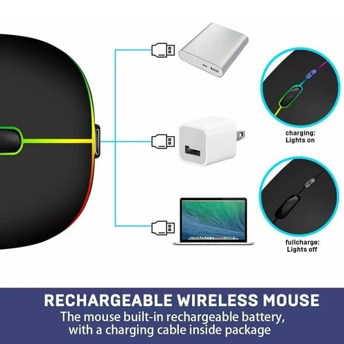 Maus Kabellos Wireless Bluetooth Gaming Mouse PC Computer Laptop Funk Mouse USB - Bild 10 von 13