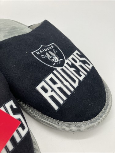 NFL Raiders Team Slippers Slip on House Shoes Foco Mens Size S 7-8 - Picture 2 of 7