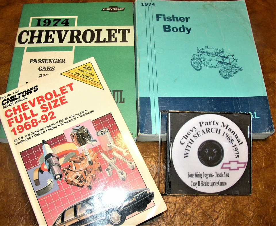 Chevrolet 1974 74 manuales 4 voltios Bel Air Biscayne Caprice Brookwood ¡CD de piezas! Foto 2 de 4