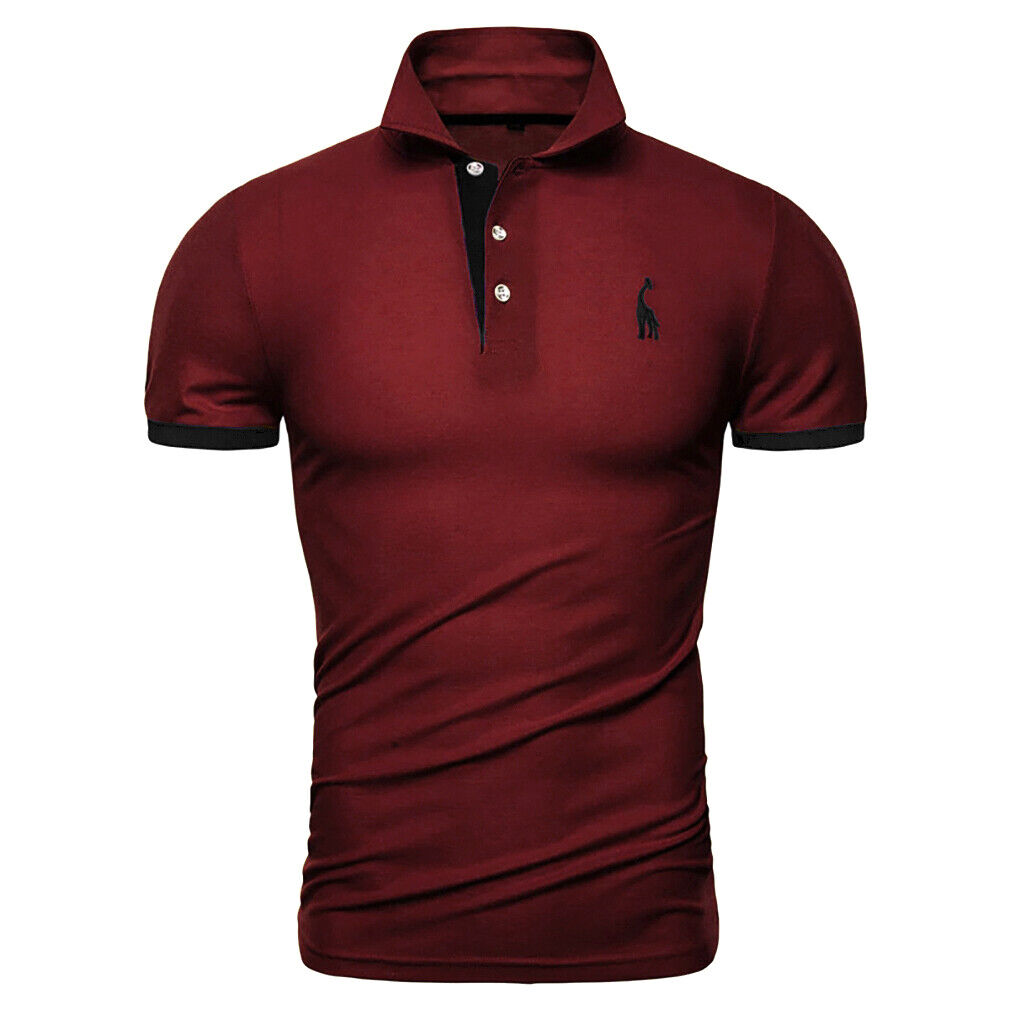 New Mens Polo Shirt T-Shirt Top Short Sleeve Contrast Colours S M L XL ...