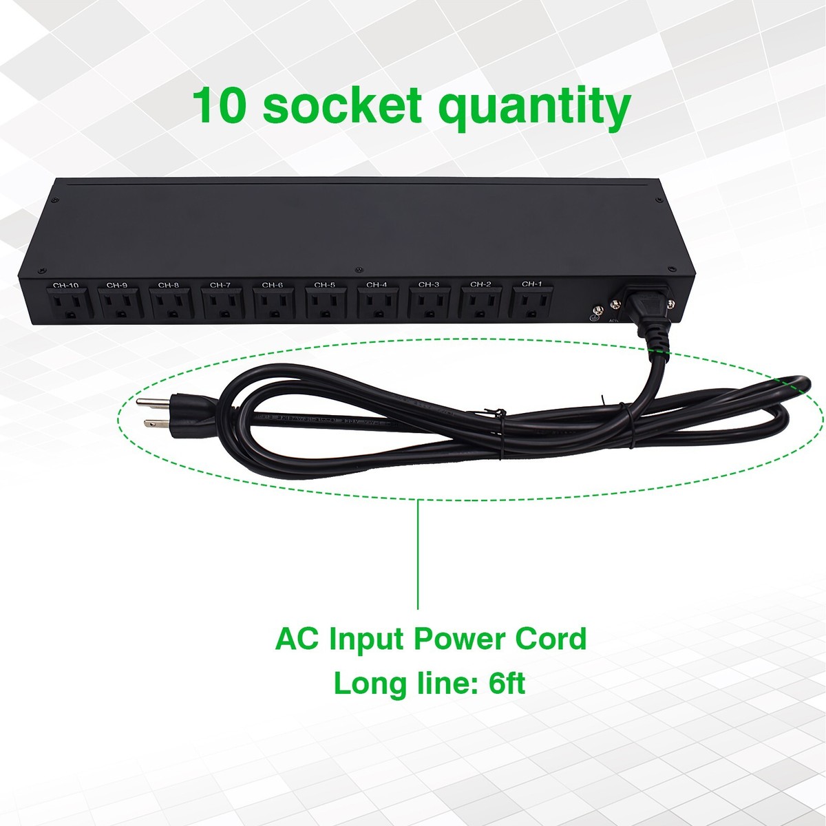 10 Inch Power Distribution Rack 10 Inch 1U 4 Outlet Power Distribution Unit For Mini Racks Tupavco 10 ...