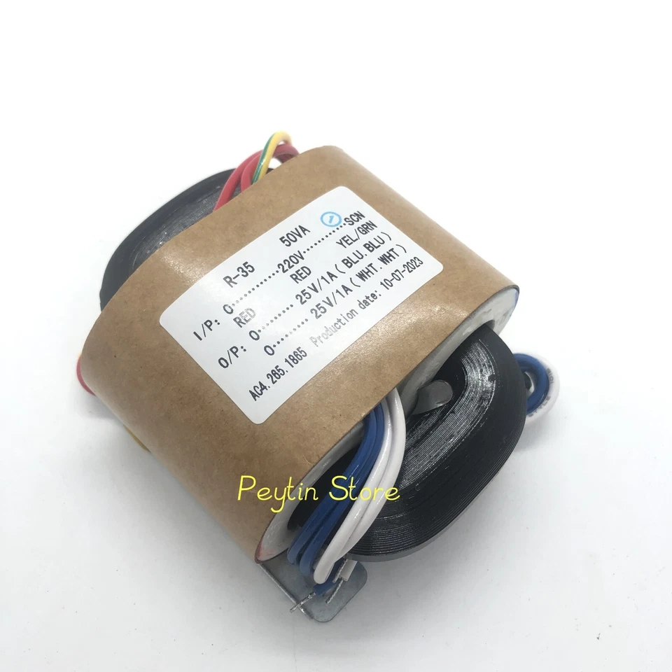 1Pc 50W R-type Transformer Audiophile Input 115-230V/220V Output 25V 18V-9V 24V - Image 3 of 3