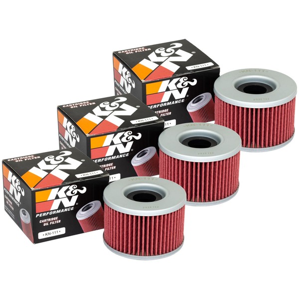 ÖLfilter Set 3 StüCk K&N KN-111 FüR Honda CB 250 CBX CM CMX CX 650 GL 500 VT-image