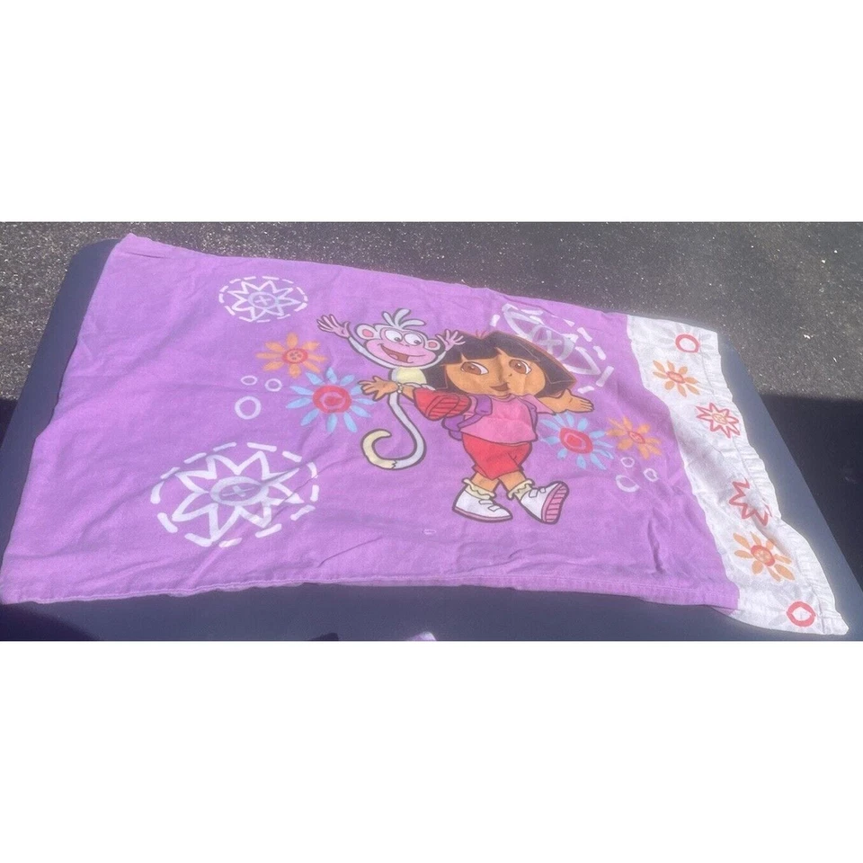 Juego de sábanas Nickelodeon Dora The Explorer funda de almohada plana completa franela de colección Foto 2 de 4