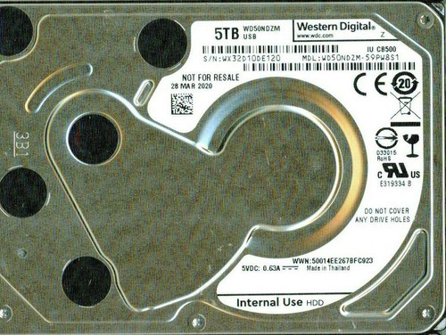 WD50NDZM-59PW8S1 Western Digital 5TB USB C MAR 2020 - 第 2/3 張圖片