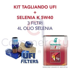 KIT TAGLIANDO FILTRI UFI+OLIO SELENIA K 5W40 LANCIA DELTA 1.4 T-JET 110KW 150CV