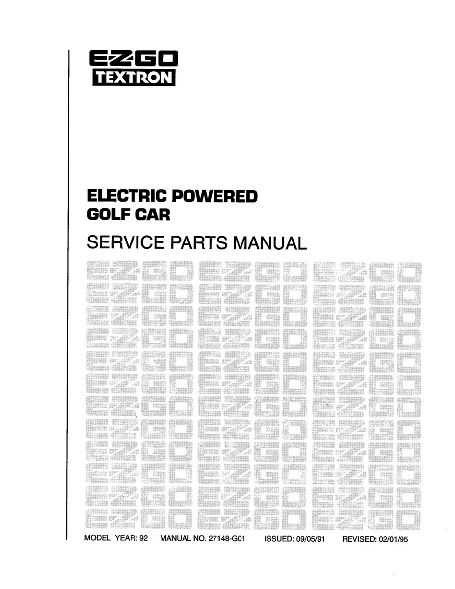 1992 1995 Golf Cart Service Parts Manual EZ Electric X-440 & X-444.