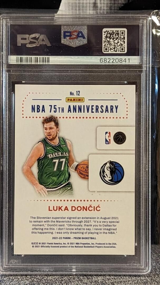 PSA 10 GEM MT LUKA #12 DONCIC NBA 75th Logo Prism Panini PSA 10 GEM MT LUKA #12 DONCIC NBA 75th Logo Prism Panini