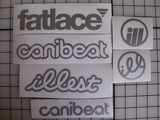 6 Sticker Pack1 Silver Vinyl Decal Fatlace Illest Canibeat Jdm Drift Race Car