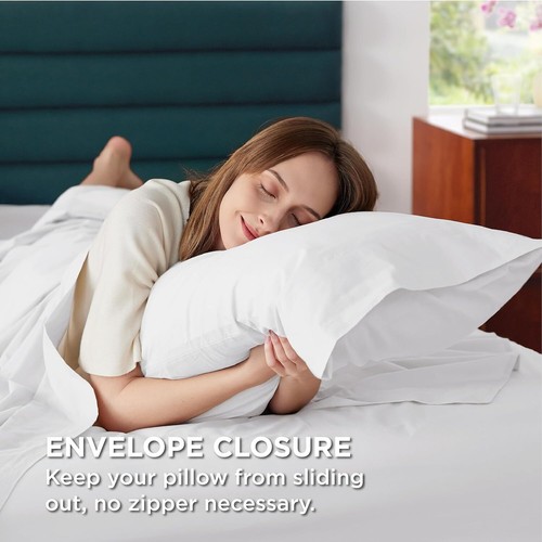 New-Cotton Percale Queen Sheet Set - 100% Cotton Bed Set for Queen Size - Picture 6 of 6