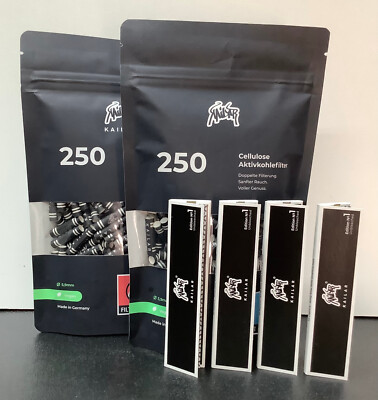 Kailar 2 Beutel - Cellulose Slim Aktivkohlefilter ø 6mm - 500 St. schwarz + 4x B