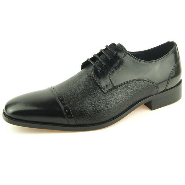 SAOLA Carrucci Cap Toe Leather Derby Men's Dress Oxford Shoes Black & Brown 8.5 15US