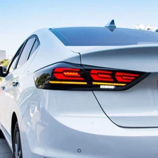 LED Smoked Tail Lights For Hyundai Elantra 2017 2018 Sequential Rear Lamp LH+RH