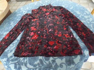 Pull Tunique Donna Karan Cold Shoulder - Manches Asymétriques Noir/rouge/gris, Taille XL, NEUF Avec étiquette
