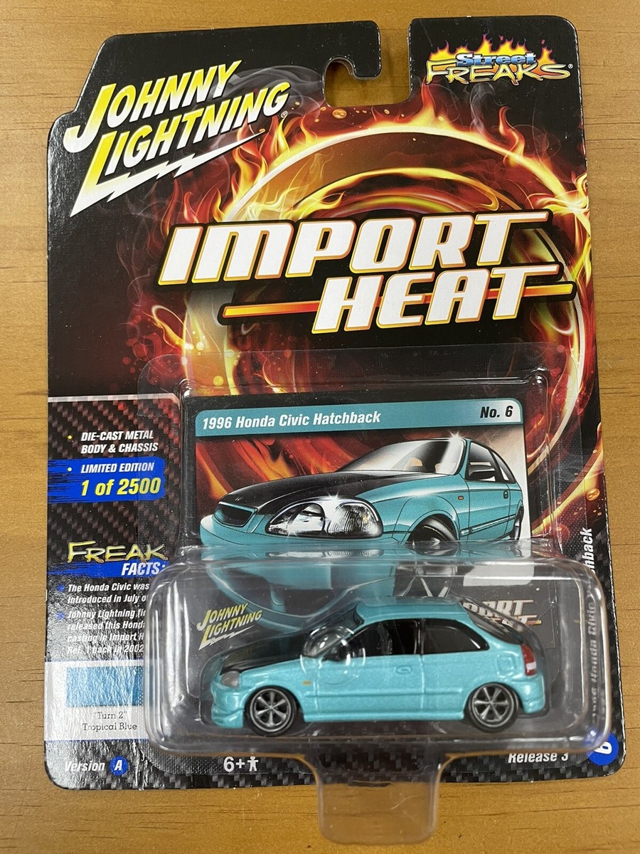 JOHNNY LIGHTNING 1996 Blue HONDA CIVIC HATCHBACK IMPORT HEAT