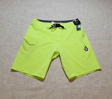 VOLCOM Modtech Lido Men's Boardshorts Highlighter Green Multiple Sizes