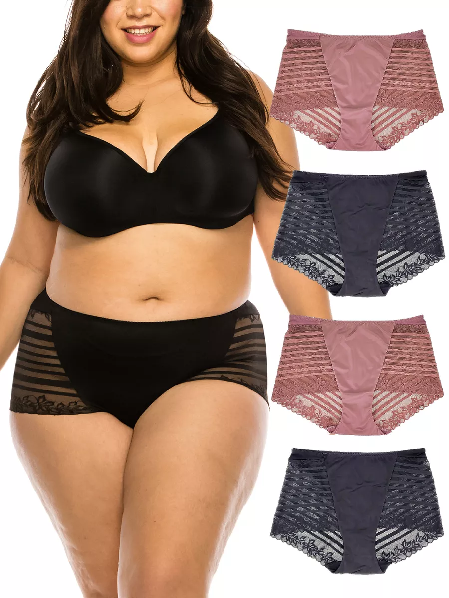 B2BODY Lace Boy Shorts Women's Sexy Panties Small to Plus Size Multi-Pack