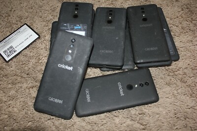 (Lot of 17) Cricket Alcatel ONYX 5008R Black Cell Phones -Cracked i