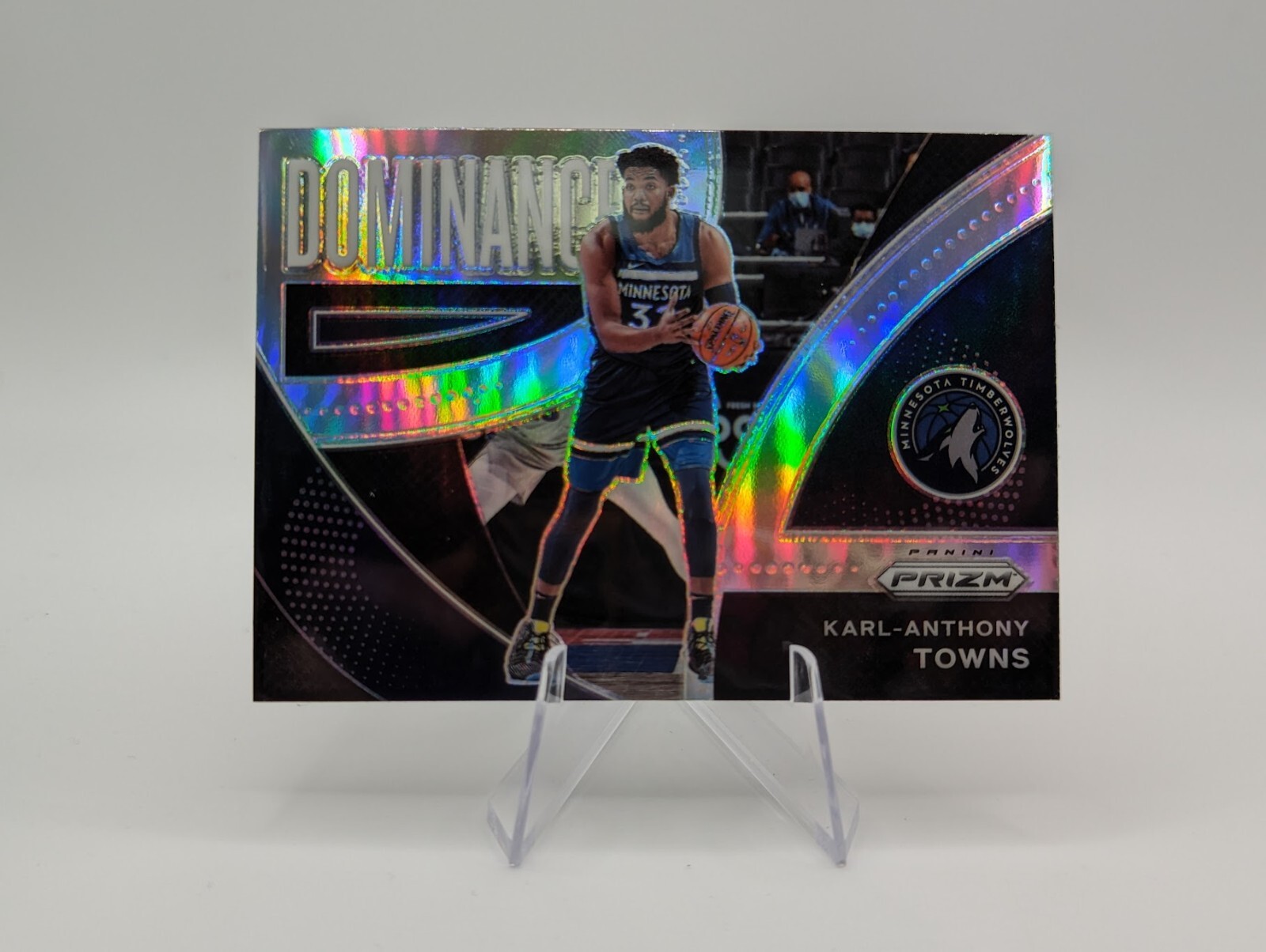 Karl-Anthony Towns 2021-22 Panini Prizm Dominance Silver Prizm #9 Timberwolves