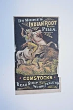 ⭐DR MORSE'S INDIAN ROOT PILLS, COMSTOCK'S WORM PELLETS TRADE CARD