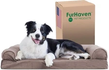 Furhaven Cooling Gel Dog Bed for 36.0L x 27.0W x 6.5Th, Driftwood Brown 
