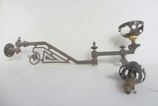 Large Victorian Brass Gas Wall Light Sconce Lamp Antique Old Vintage Adjustable