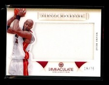 2013 Panini Immaculate Standard Alonzo Mourning Game Used Jumbo Jersey /75 HOF