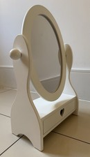 GLTC White Dressing Table Mirror With Drawer