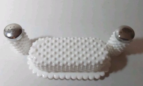 Vintage Milk Glass Butter dish/salt And Pepper