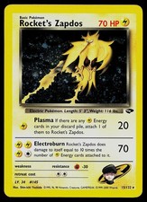 Pokemon Card Gym Challenge Rocket's Zapdos 15/132 Unlimited Holo Rare SWIRL