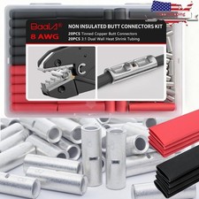 Marine Grade Butt Connectors 8 Gauge W/ Heat Shrink Tubing Crimp Splice Kit New