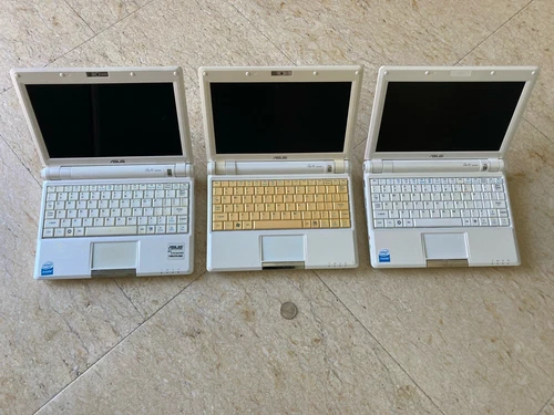 Asus EEE PC 900 Laptop Computer Bundle (2 with No OS, 1 Not Working For Parts)
