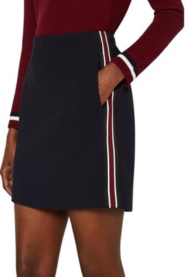 Esprit Rock - Navy Mini mit Streifen-Detail und Eingriffstaschen Stretch Gr.42