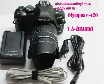 Olympus EVOLT E-420 10,0 MP Digitalkamera  + 14-42mm Objektiv+Akku+Ladegerät