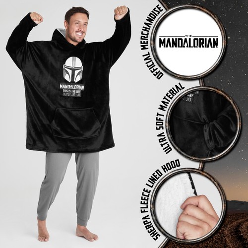 The Mandalorian Mens Hoodie, Fleece Oversized Blanket Hoodie, Gifts for Men - Picture 2 of 6