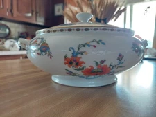 Limoges A. Raynaud Ceralene Vieux Chine Round Covered Serving Bowl